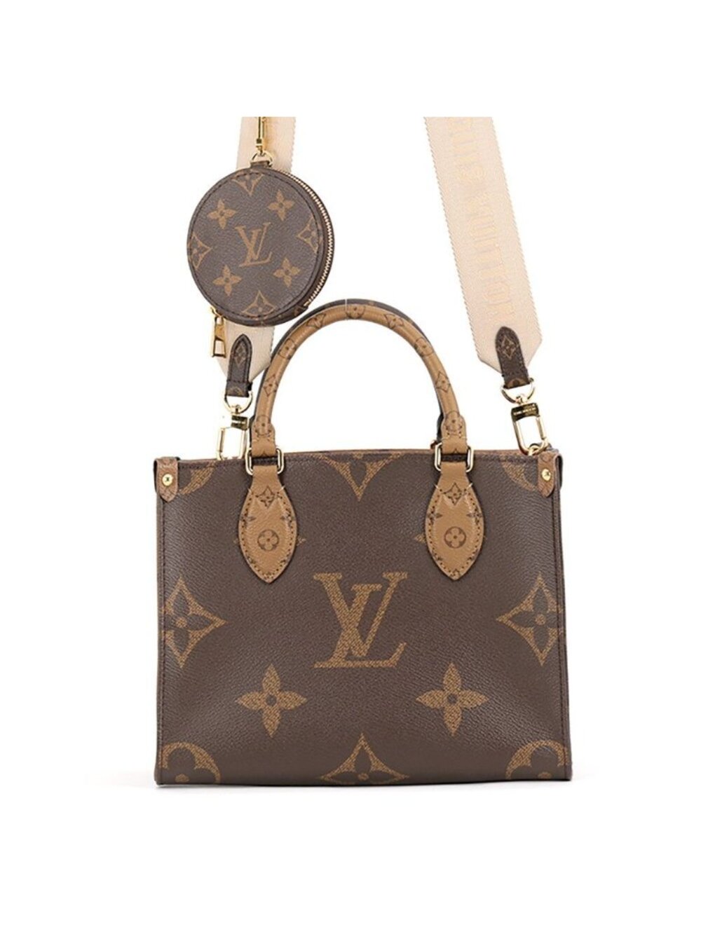 Louis Vuitton Monogram Reverse Giant On The Go PM 2-Way Tote Bag